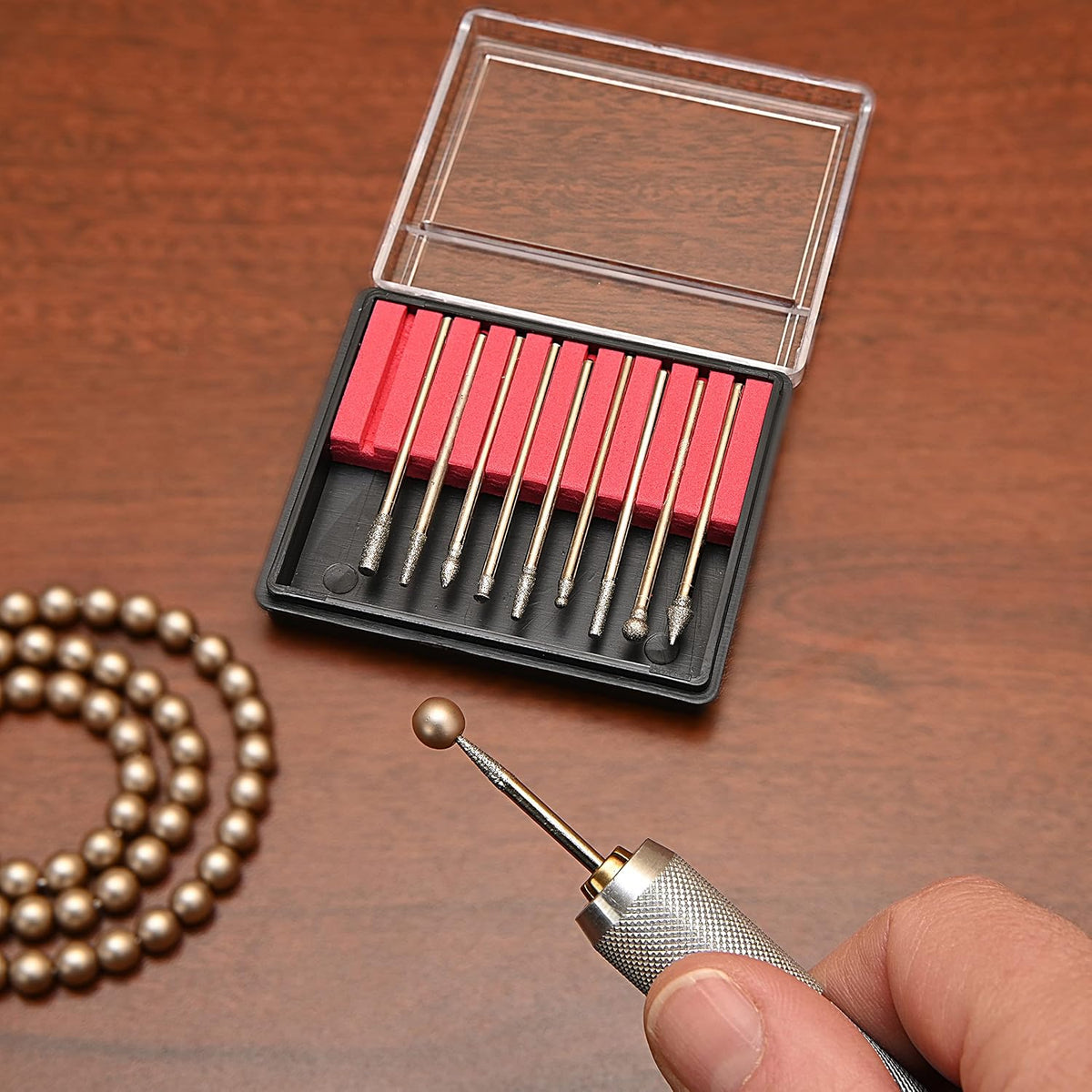 Beadsmith BUR10 10-Piece Diamond 150 Grit Tip Drill Bits for Engraving, 2.35mm
