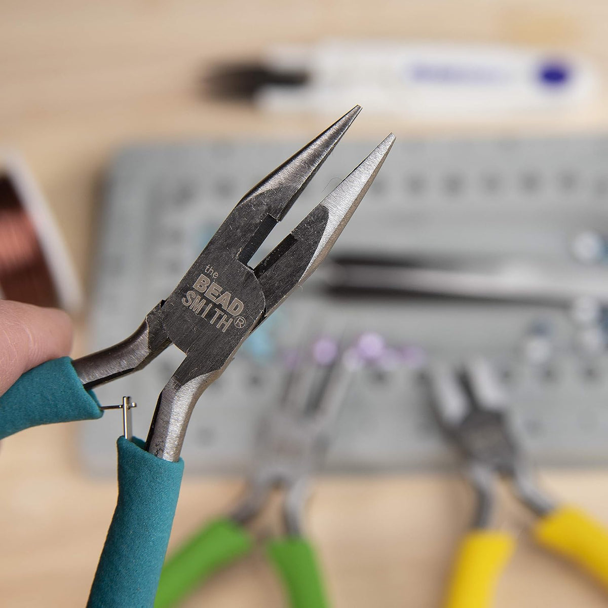 Beadsmith Colour-ID 3-Piece Pliers Set – Chain, Round & Side Cutter (5″)