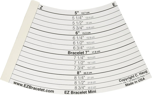 EZ Bracelet Mini Travel Bracelet Sizer – Inches & Metric Sizing Tool