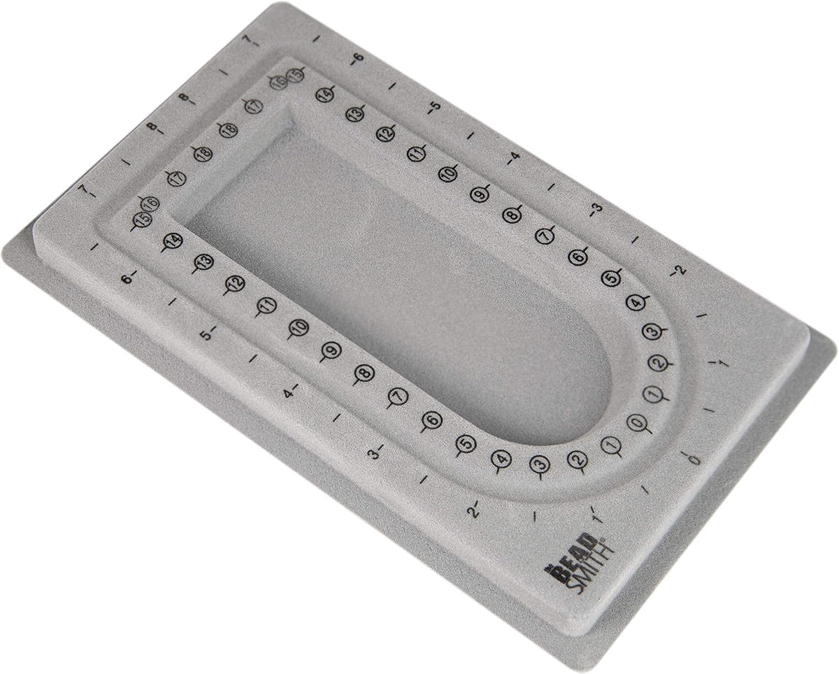 Beadsmith Mini Bead Board – Grey Flocked Jewellery Design Board (16″ U-Channel)