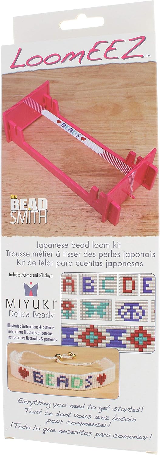 Beadsmith LoomEEZ Japanese Bead Loom Kit with Miyuki Glass Beads & Instructions