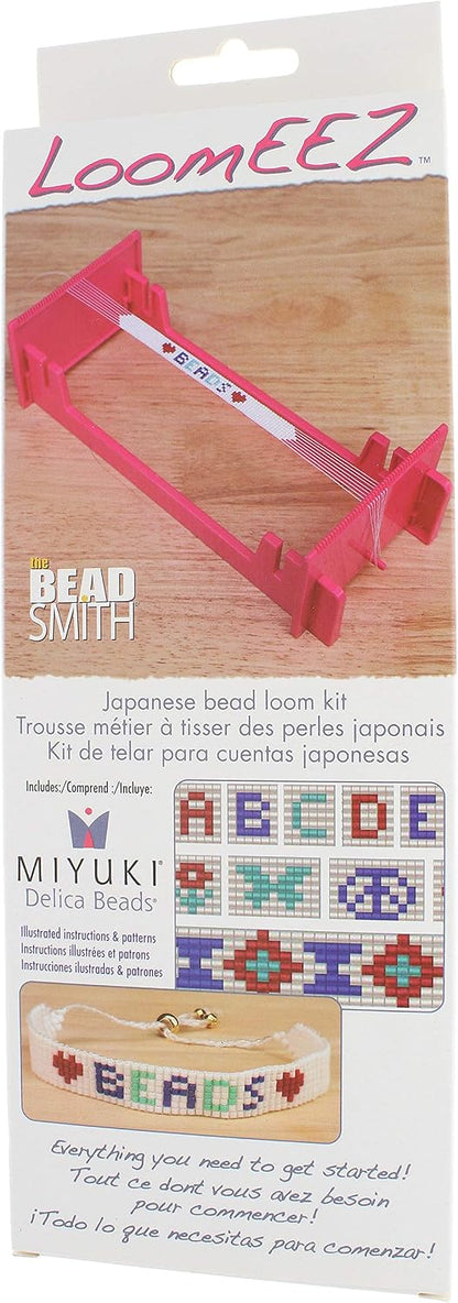 Beadsmith LoomEEZ Japanese Bead Loom Kit with Miyuki Glass Beads & Instructions