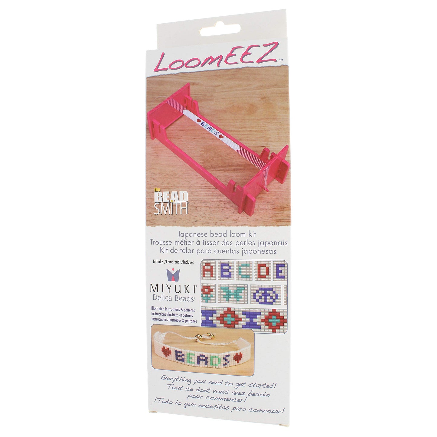 Beadsmith Loom EEZ Japanese Bead Loom Kit – Includes Adjustable Loom, Miyuki Glass Beads, Thread & Needle, Warp Thread, Findings and Instructions – Make Bracelets, Necklaces, Belts, and More for jewellery making
