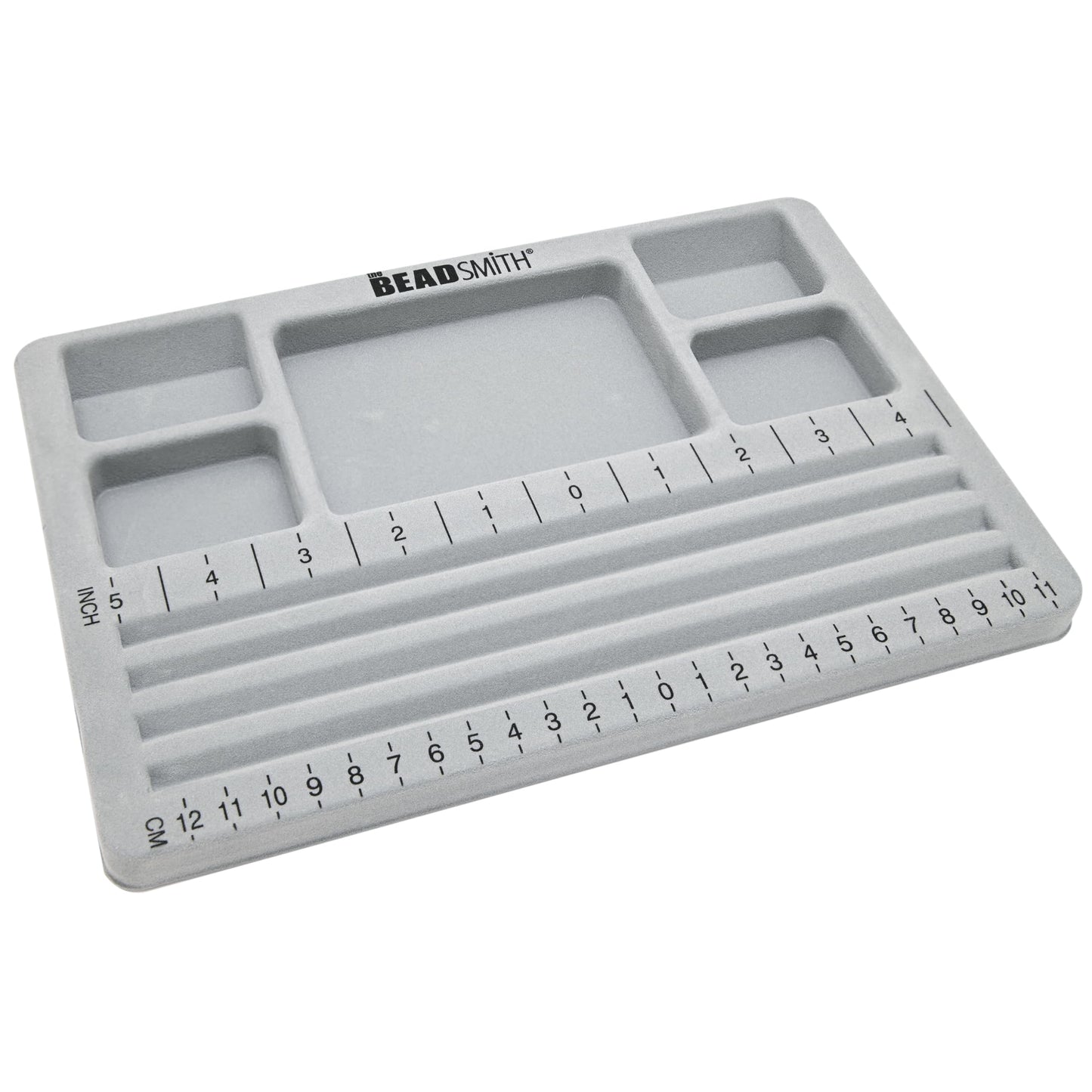 The BeadSmith Travel Bead Design in Beading Board and Gray Flock with Lid, 7.75 by 11.25-Inch