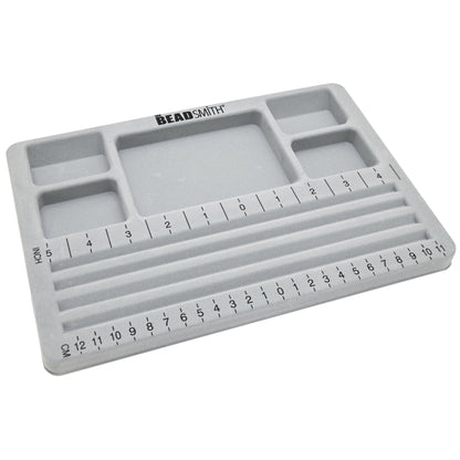 The BeadSmith Travel Bead Design in Beading Board and Gray Flock with Lid, 7.75 by 11.25-Inch