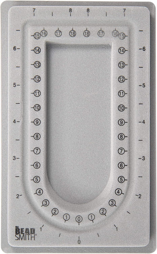 Beadsmith Mini Bead Board – Grey Flocked Jewellery Design Board (16″ U-Channel)