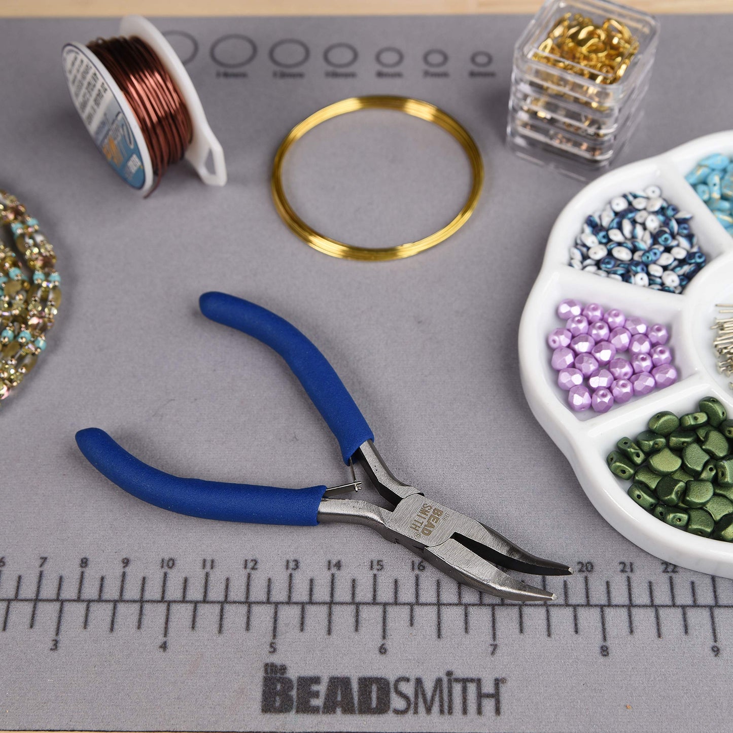 Beadsmith PL3 Pliers Set – 3 Piece Jewellery Making Tool Kit (Chain Nose, Round Nose & Side Cutters)