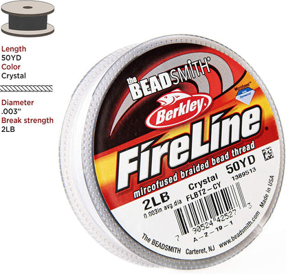 Beadsmith FireLine Jewelry Finding, Crystal, 2-Pound, 50 Yards