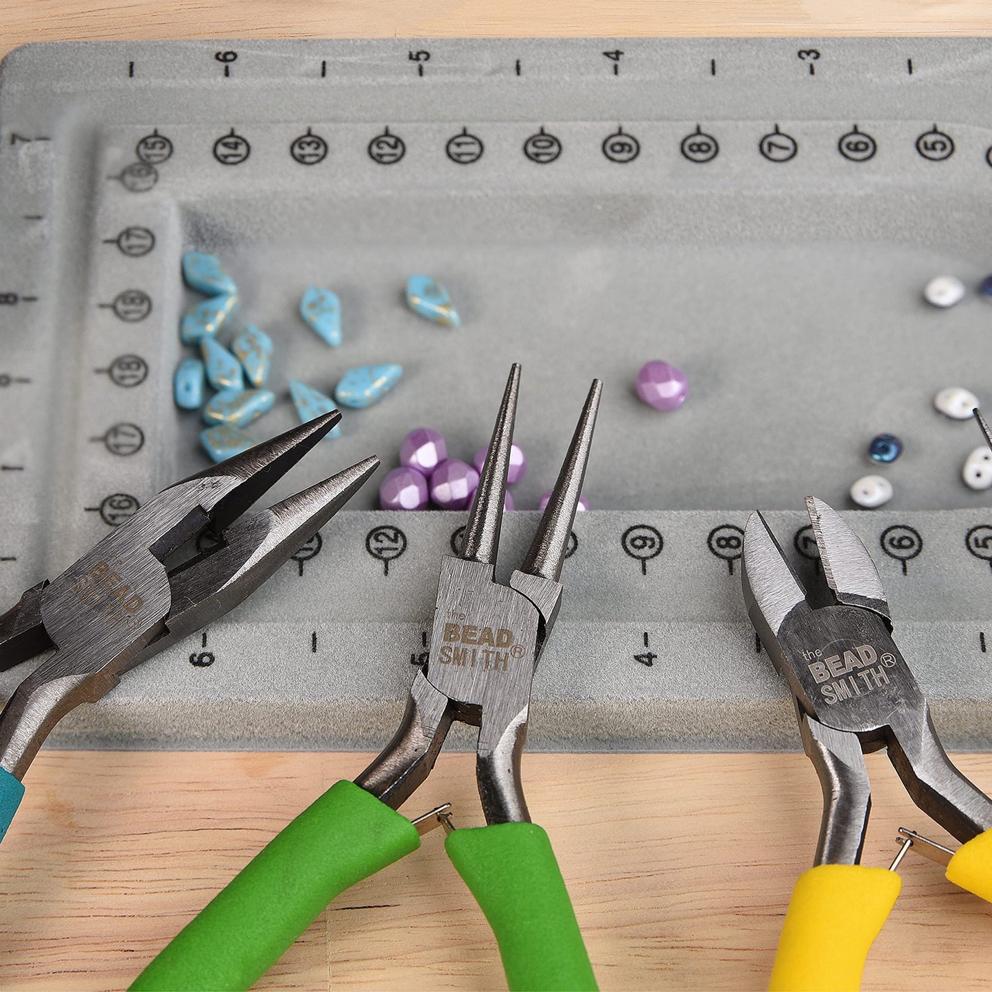 Beadsmith PL3 Pliers Set – 3 Piece Jewellery Making Tool Kit (Chain Nose, Round Nose & Side Cutters)