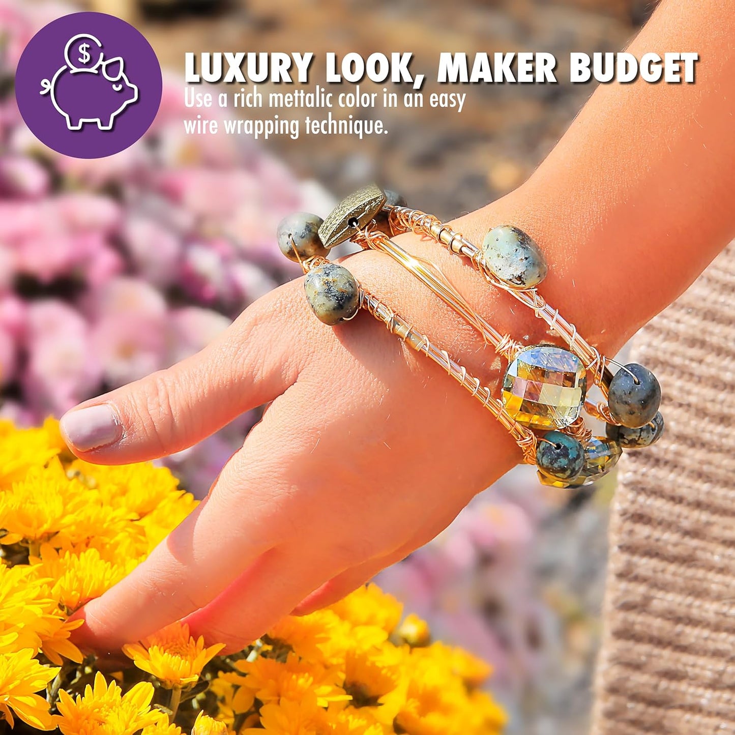 Artistic Wire 16 Gauge Silver-Plated Tarnish-Resistant Craft  Gold Colour Wire – 10 ft