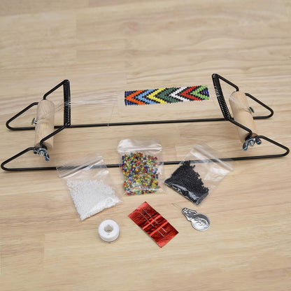 Beadsmith Metal Bead Loom Kit - Complete Set with Beads, Needles, & Patterns - 12.5"