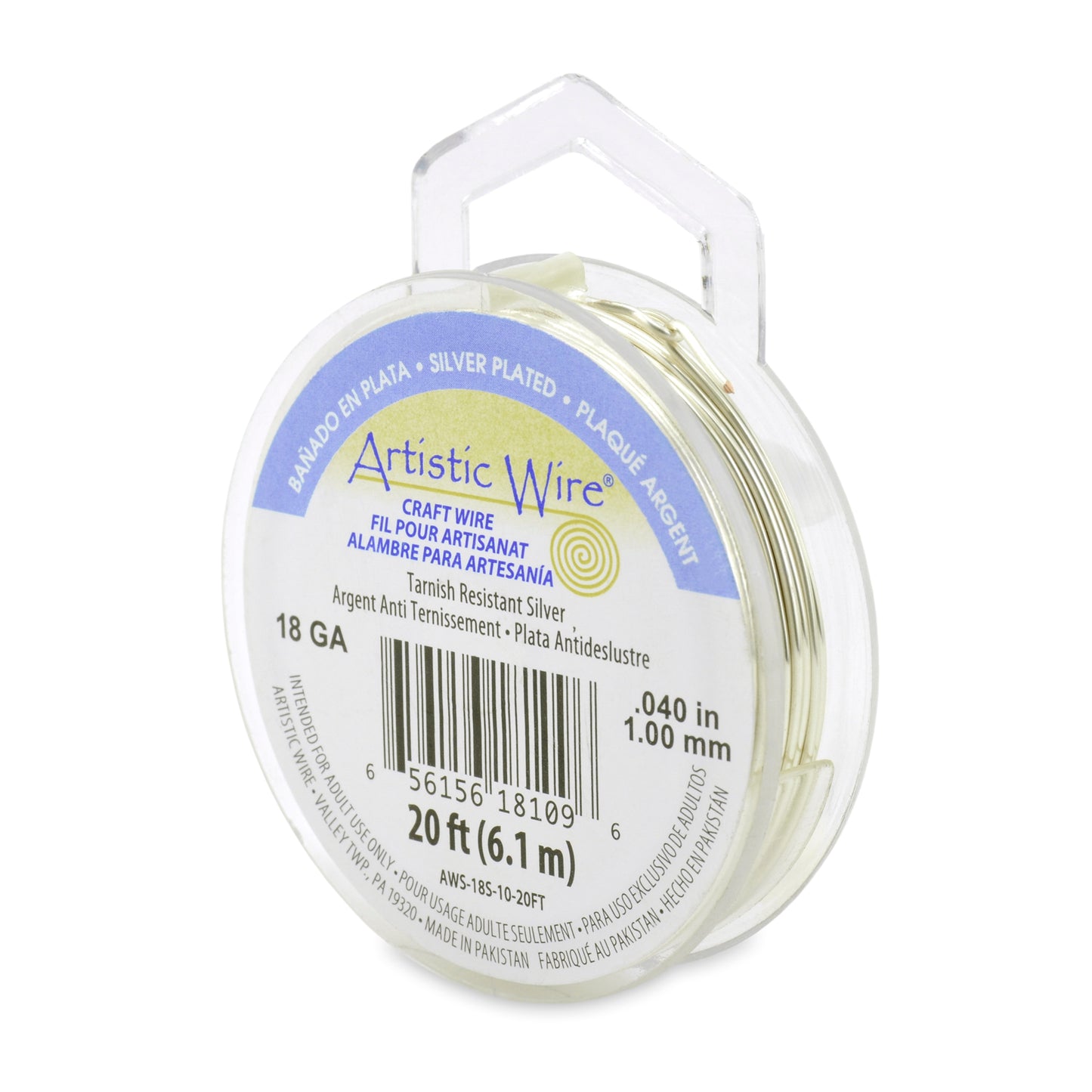 Artistic Wire 18 Gauge Silver Plated Copper Wire