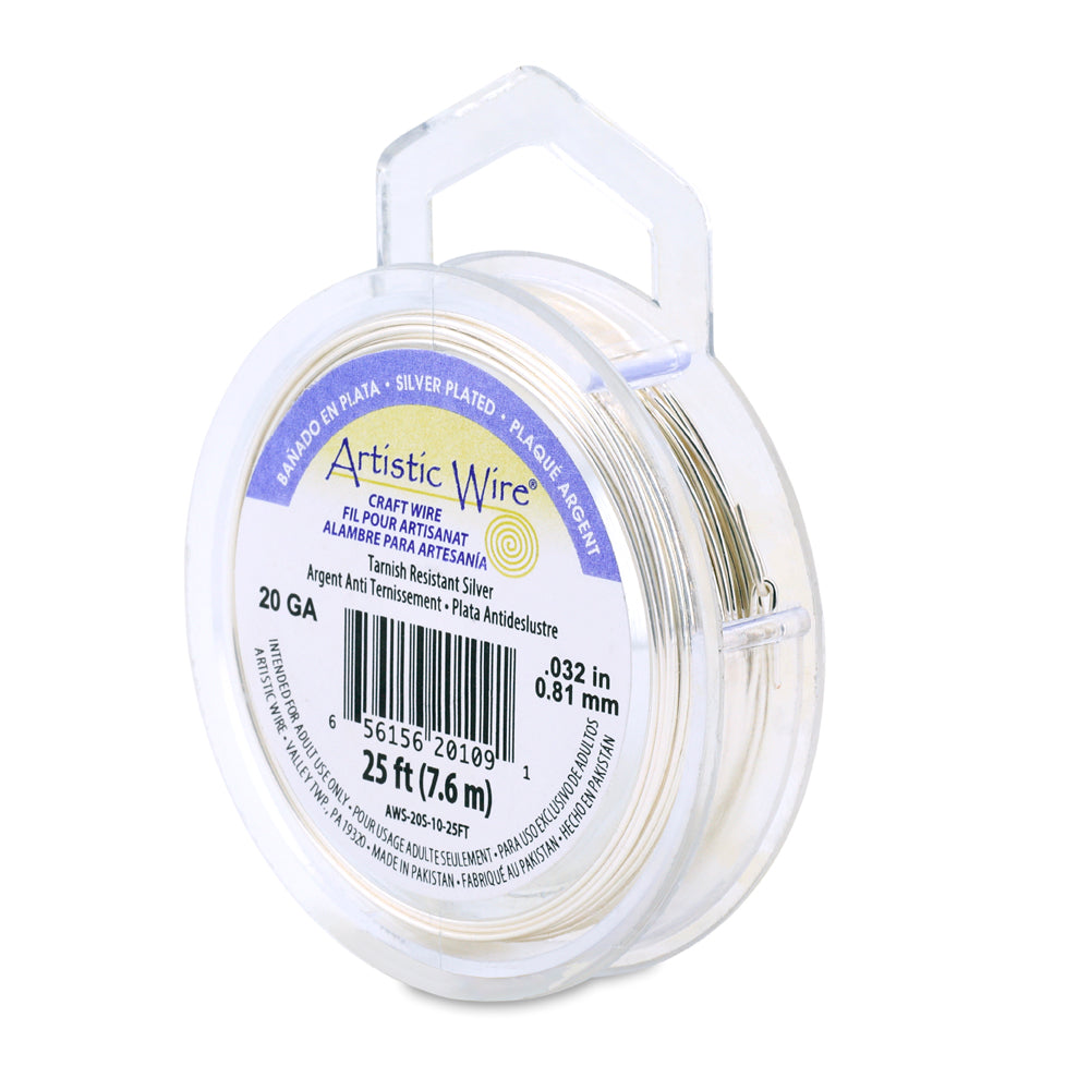 Artistic Wire 20 Gauge Silver Plated Copper Wire