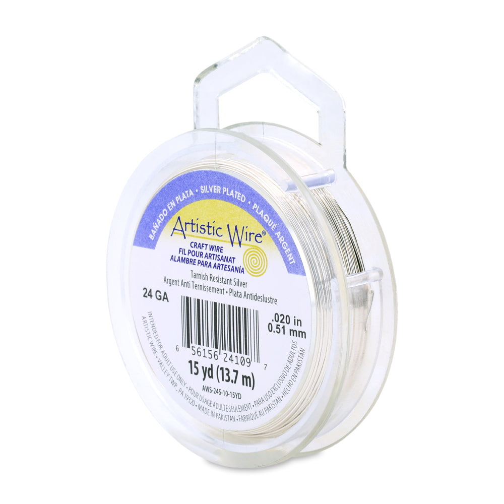 Artistic Wire 24 Gauge Silver Plated Copper Wire