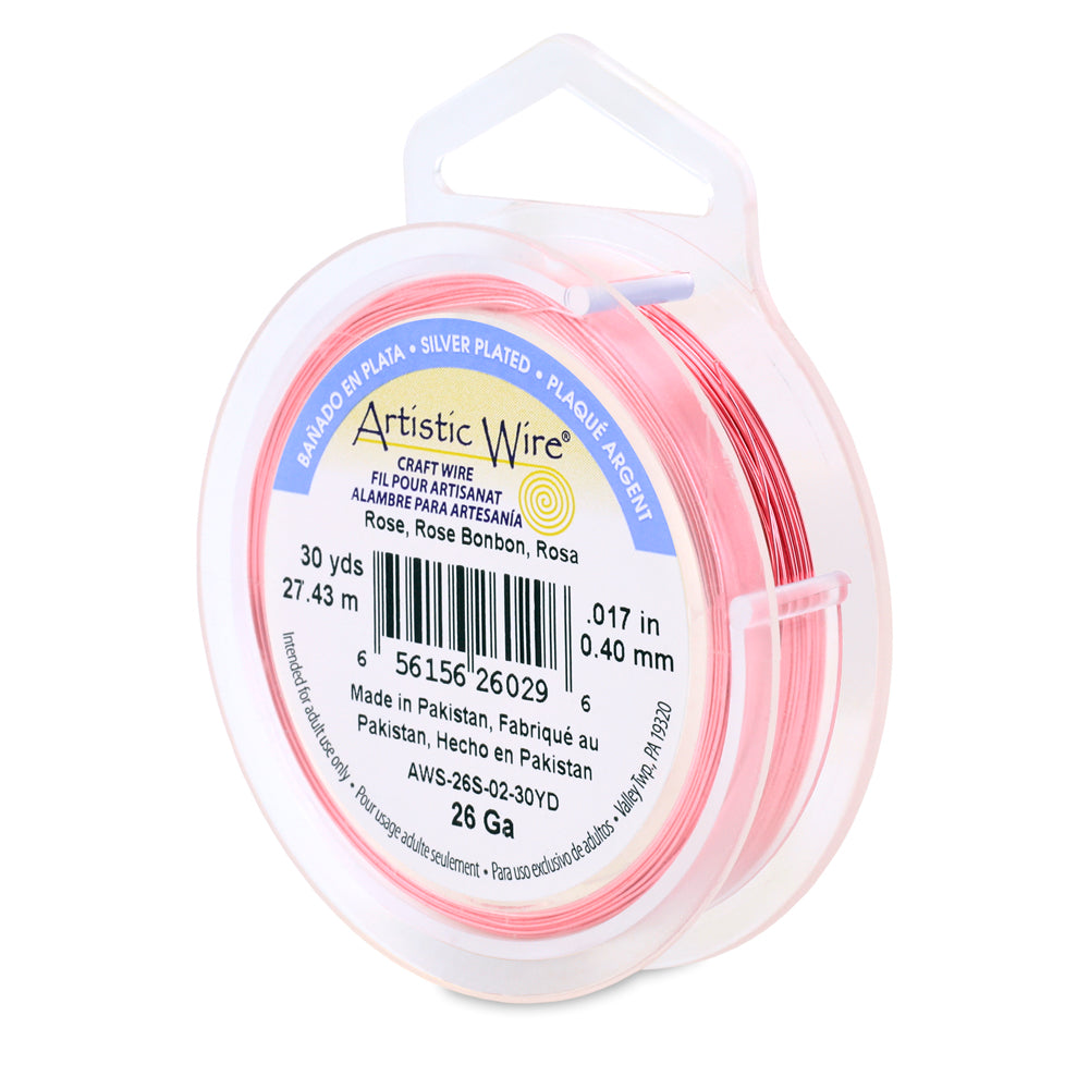 Artistic Wire 26 Gauge Tarnish Resistant Silver Plated Coloured Copper Wire – 30yd Spool