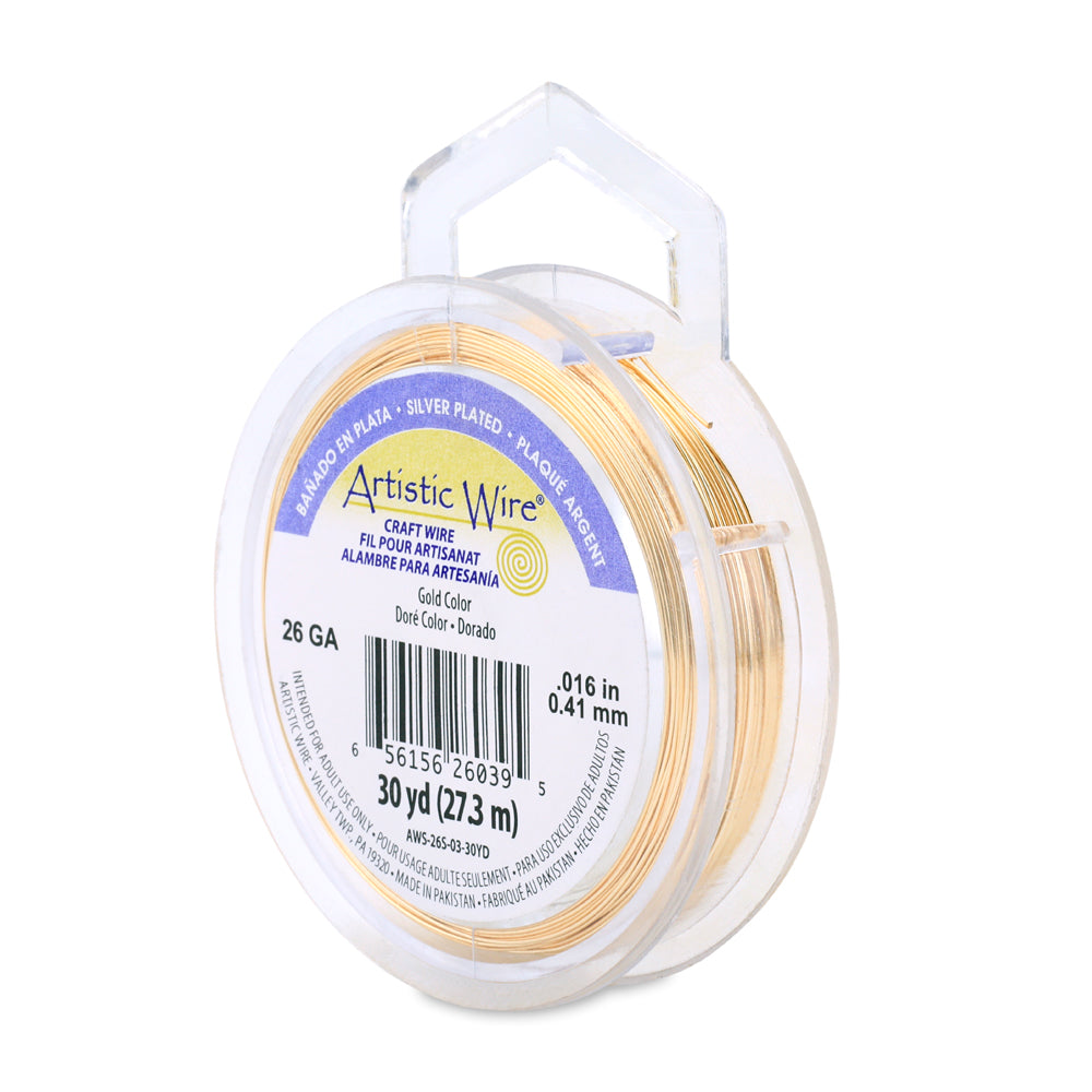 Artistic Wire 26 Gauge Tarnish Resistant Silver Plated Coloured Copper Wire – 30yd Spool