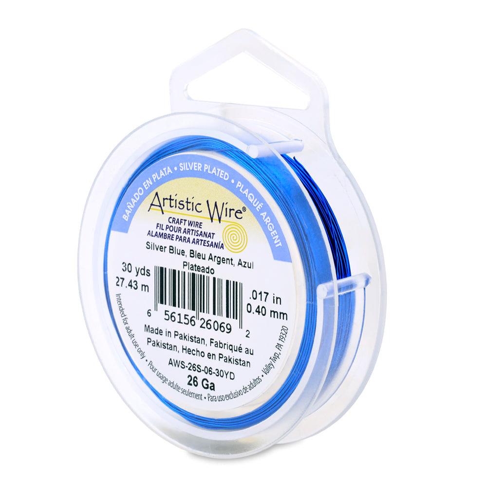 Artistic Wire 26 Gauge Tarnish Resistant Silver Plated Coloured Copper Wire – 30yd Spool