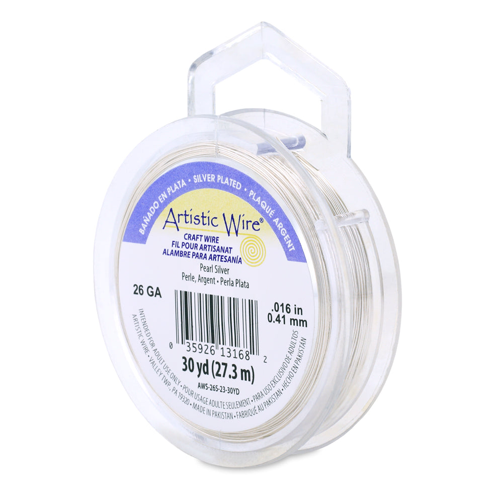 Artistic Wire 26 Gauge Tarnish Resistant Silver Plated Coloured Copper Wire – 30yd Spool