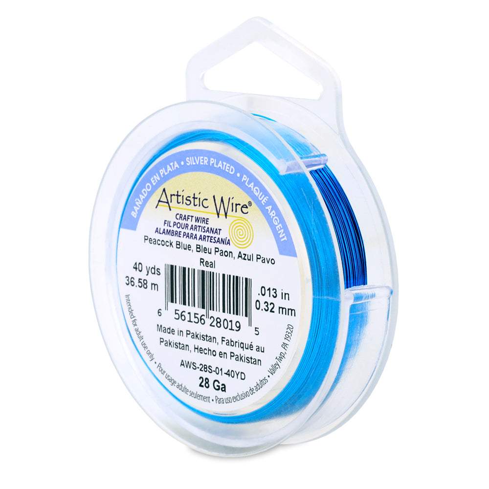 Artistic Wire 28 Gauge Tarnish Resistant Silver Plated Coloured Copper Wire – 40yd Spool