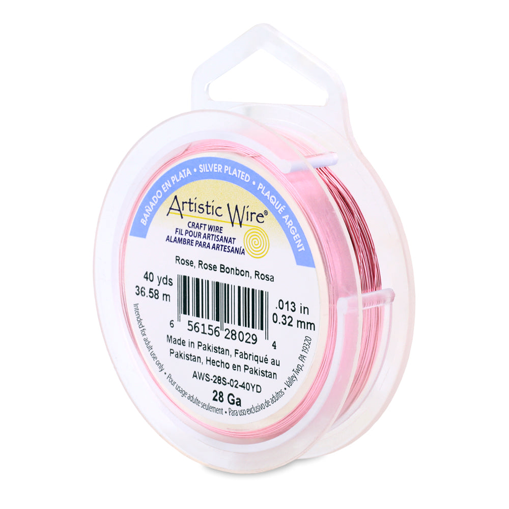 Artistic Wire 28 Gauge Tarnish Resistant Silver Plated Coloured Copper Wire – 40yd Spool
