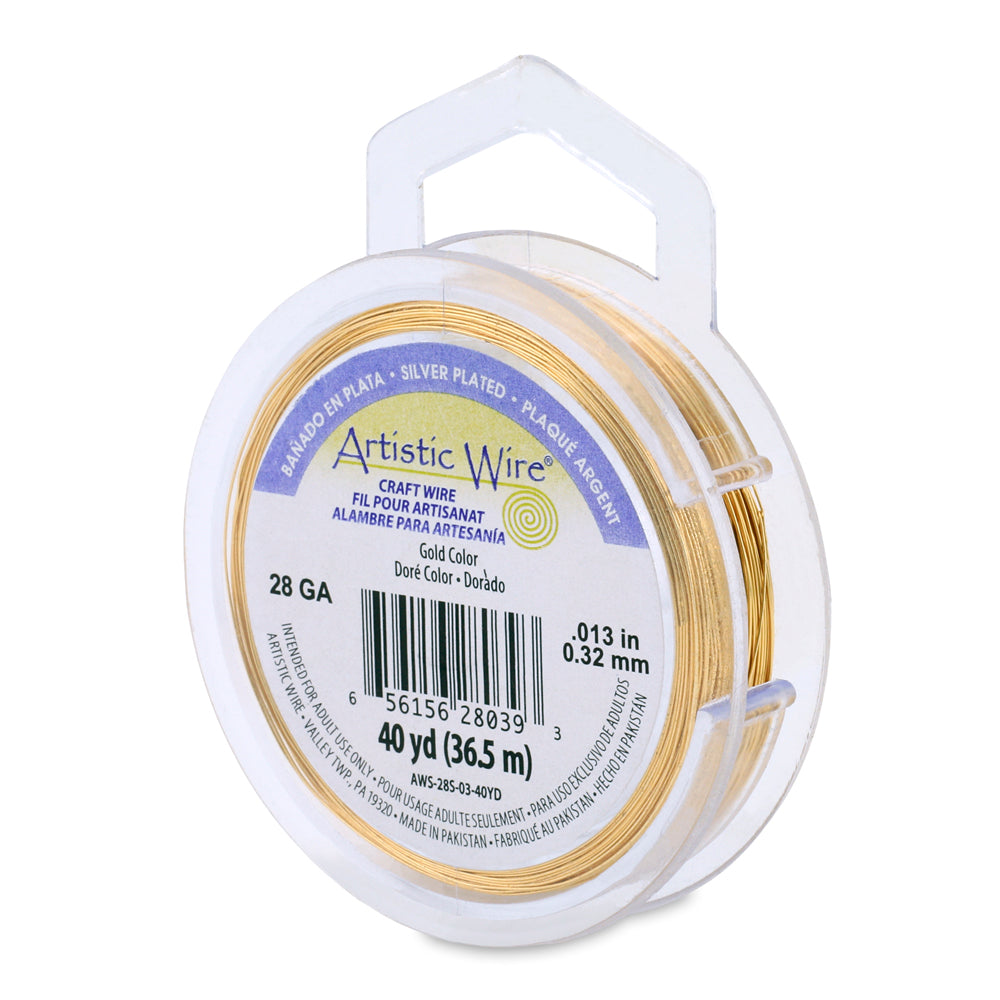 Artistic Wire 28 Gauge Tarnish Resistant Silver Plated Coloured Copper Wire – 40yd Spool