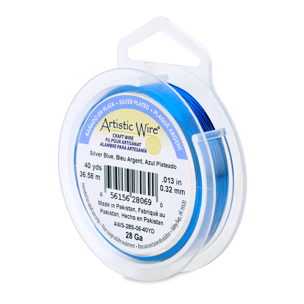 Artistic Wire 28 Gauge Tarnish Resistant Silver Plated Coloured Copper Wire – 40yd Spool