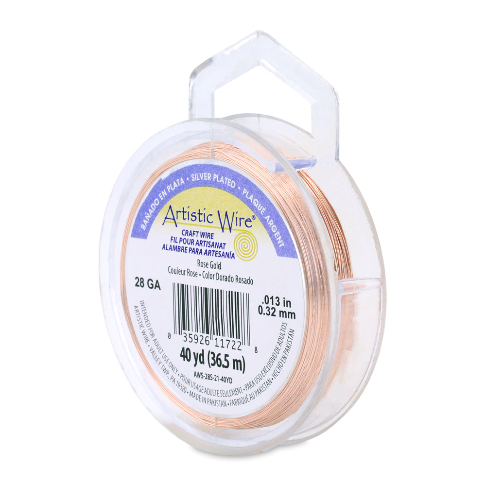 Artistic Wire 28 Gauge Tarnish Resistant Silver Plated Coloured Copper Wire – 40yd Spool