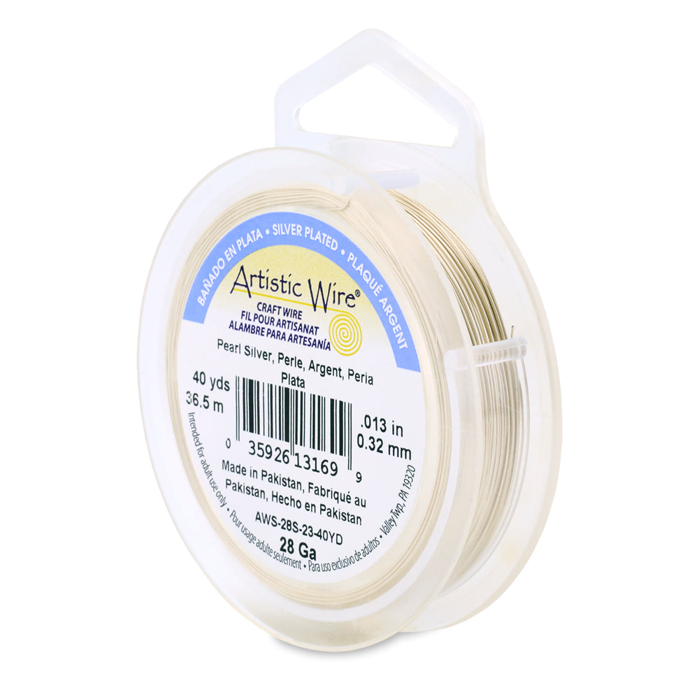 Artistic Wire 28 Gauge Tarnish Resistant Silver Plated Coloured Copper Wire – 40yd Spool