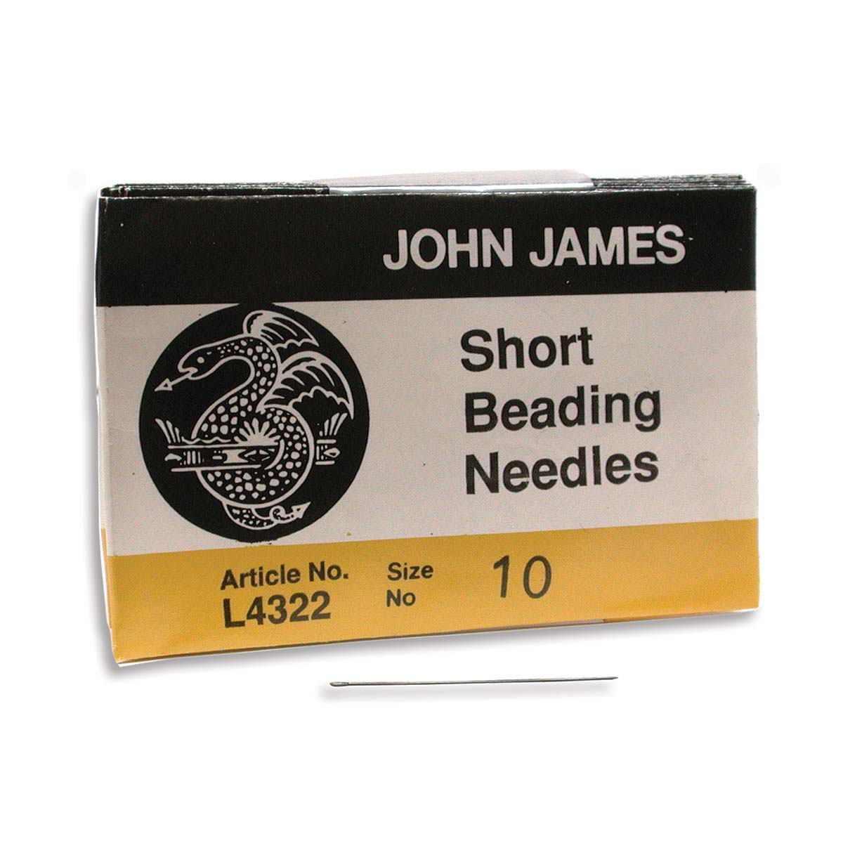 John James Short Beading Needles – Size 10, Pack of 25, Made in England