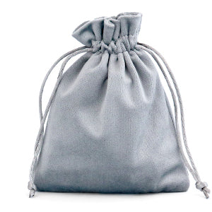 Jewellery Velvet Bag Gray 12cm X 15 cm (3 pieces)