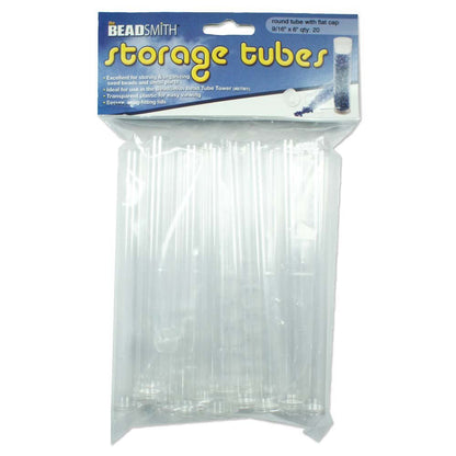 Beadsmith Clear Storage Tubes 6in – Pack of 20