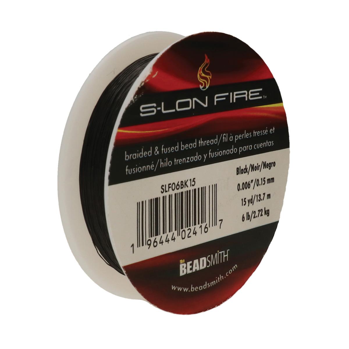 Beadsmith S-Lon Fire Thread 6lb Black – 15yd