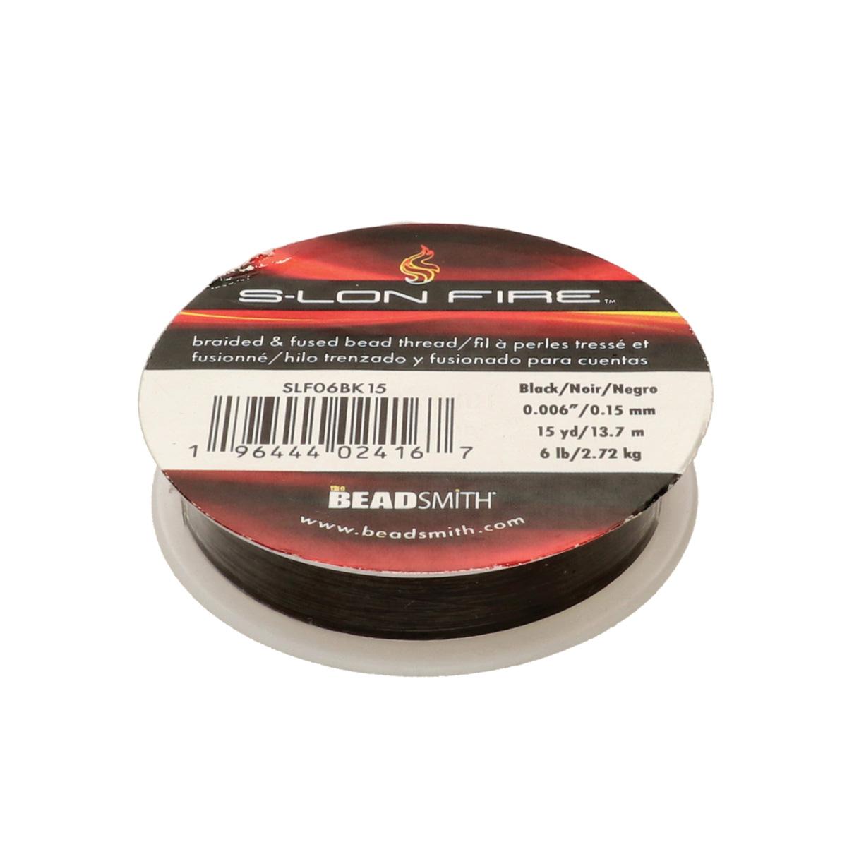 Beadsmith S-Lon Fire Thread 6lb Black – 15yd