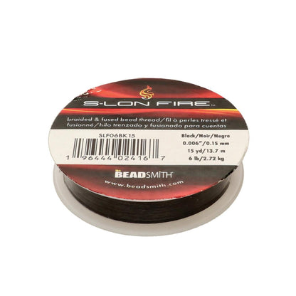 Beadsmith S-Lon Fire Thread 6lb Black – 15yd