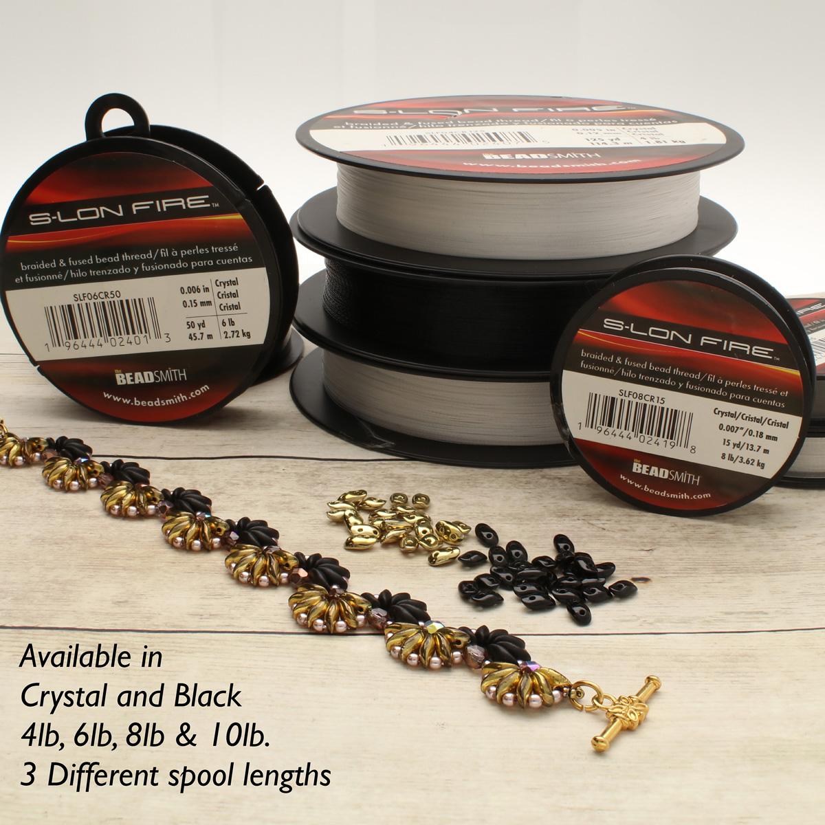 Beadsmith S-Lon Fire Thread 6lb Black – 15yd