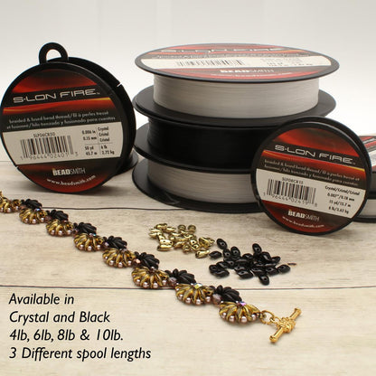 Beadsmith S-Lon Fire Thread 6lb Black – 15yd