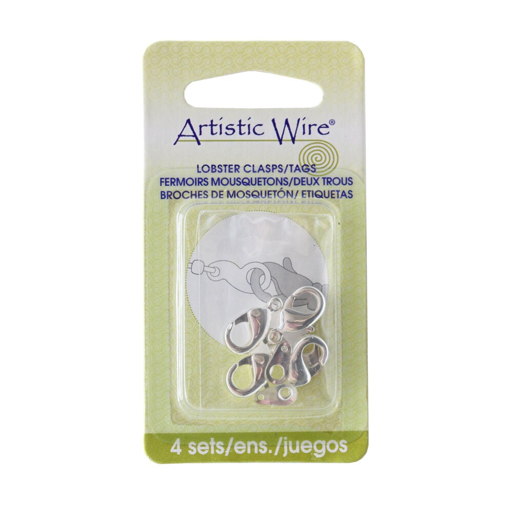 Artistic Wire Large Lobster Clasp Tags – 4 Sets