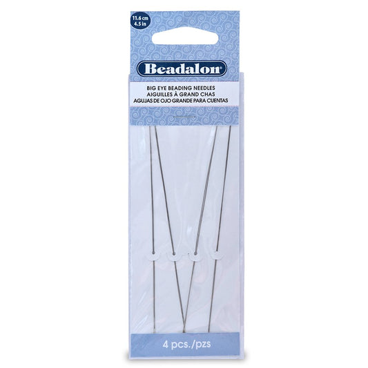 Beadalon Big Eye Needles 4.5in – 4 Piece Pack