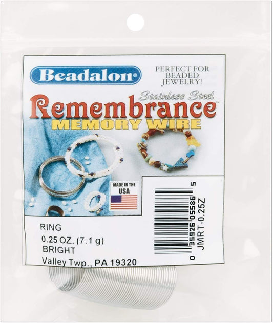 Beadalon Memory Steel Ring Wire 0.62mm – 2cm Rings