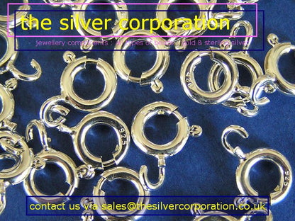 Sterling silver spring ring clasp, 6mm