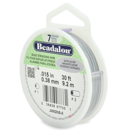 Beadalon Stringing Wire 7-Strand .015-inch x 30'-Satin Silver