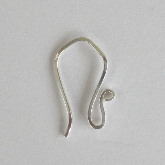 925 sterling silver fancy square ear wires, 20 gauge, pack of 10 (5 pairs)