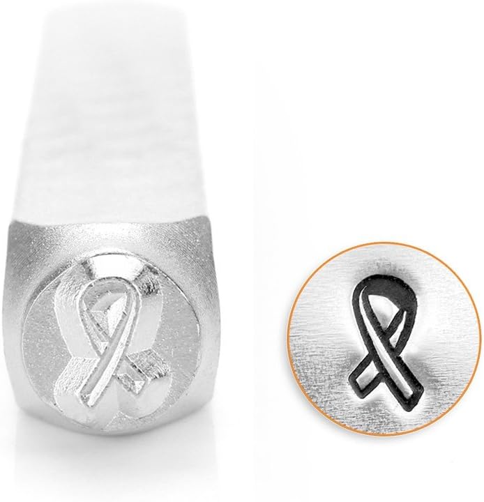 Impress Art 6mm, Breast Cancer Ribbon Outline Metal Stamp