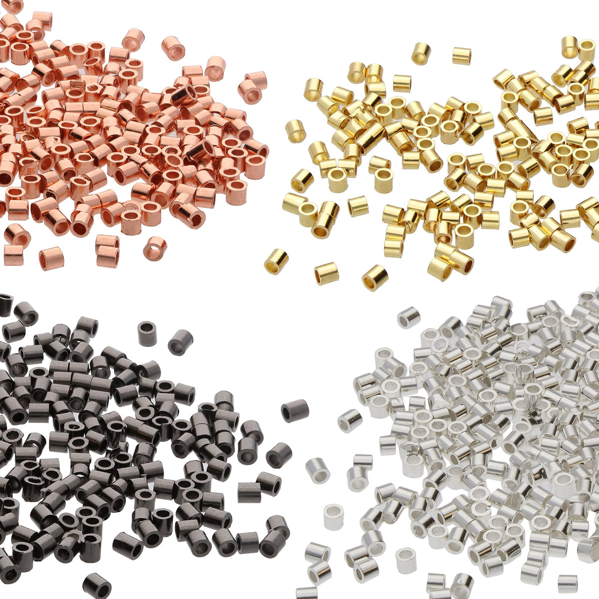 Beadsmith Tube Crimp Beads Assorted Colours 500pc