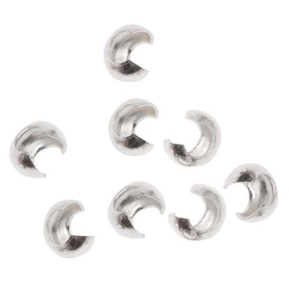 Sterling Silver Crimp Bead Covers 3mm (12)