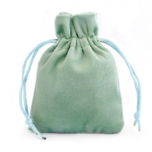 Jewellery Velvet Bag Green Ash 9 cm X 12 cm (3 pieces)