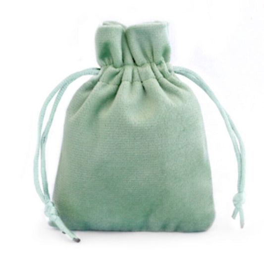 Jewellery Velvet Bag Green Ash 12cm X 15 cm (3 pieces)