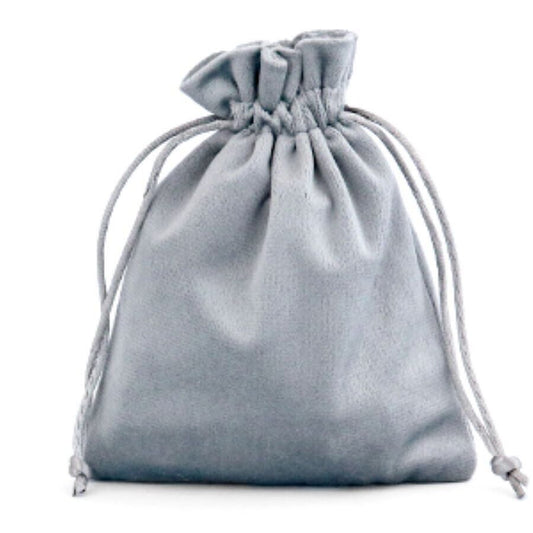 Jewellery Velvet Bag Grey 12cm X 15 cm (3 pieces)