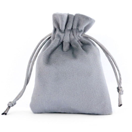 Jewellery Velvet Bag Grey 9 cm X 12 cm (3 pieces)