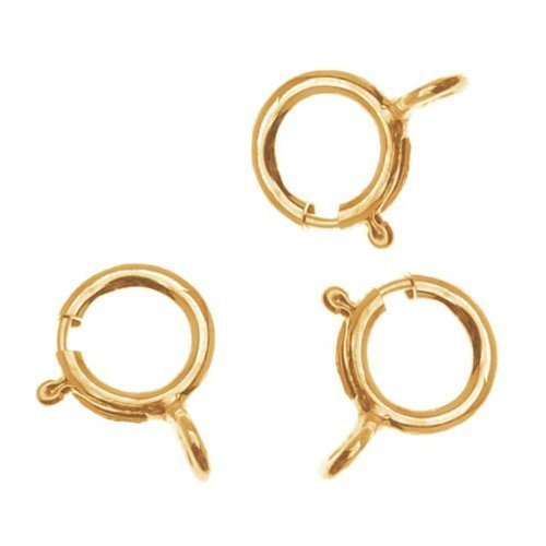 14K Gold Filled Spring Ring Round Clasps With Open Ring 5mm (10)